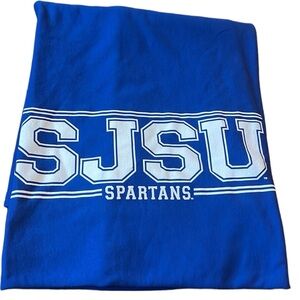 San Jose State University Spartans knit blanket/ throw color blue with white …